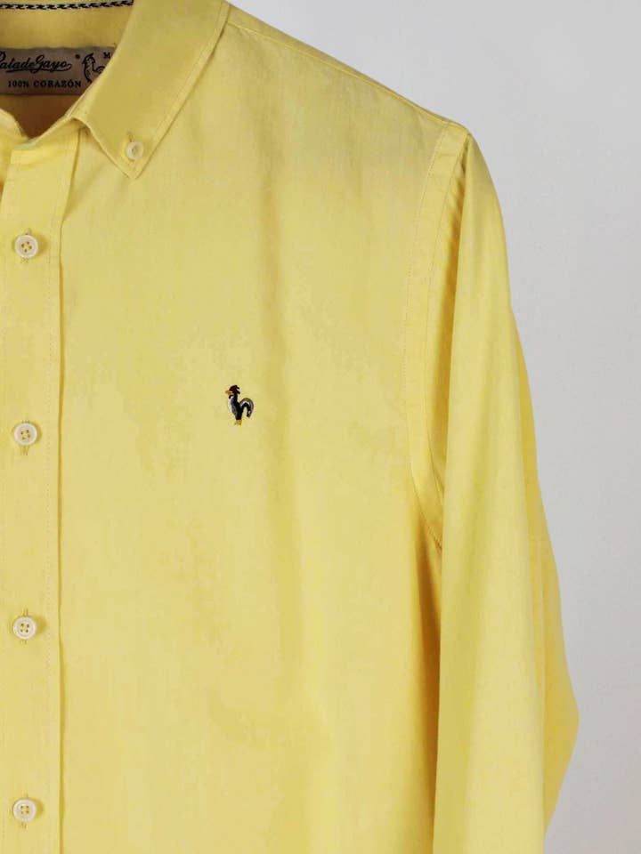 Gelbes Oxford-Hemd gewaschen für den Großhandel von Patadegayo