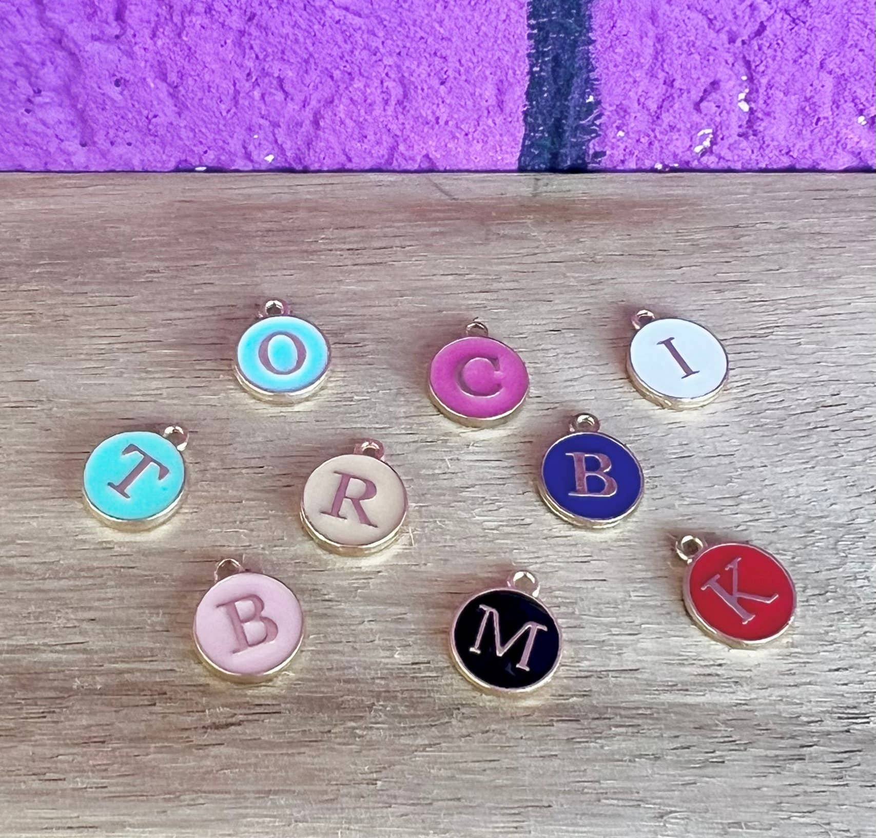 Briano Wholesale - Wholesale Individual Charm/Pendant - Color Enamel Initial Charms