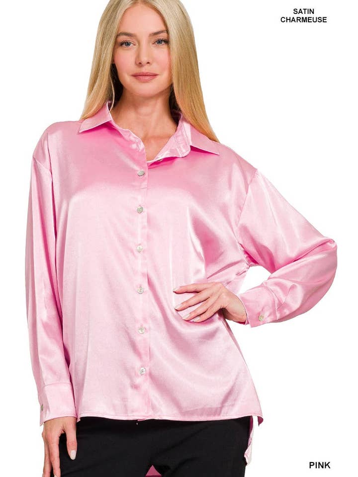 Vanilla Monkey - Wholesale Button Down Shirt - Women's - Satin Button Down Shirts5