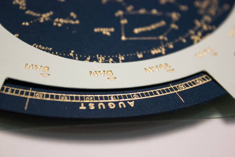 Ladyfingers Letterpress - Wholesale Birthday Card - Star Finder Birthday Planisphere Card2