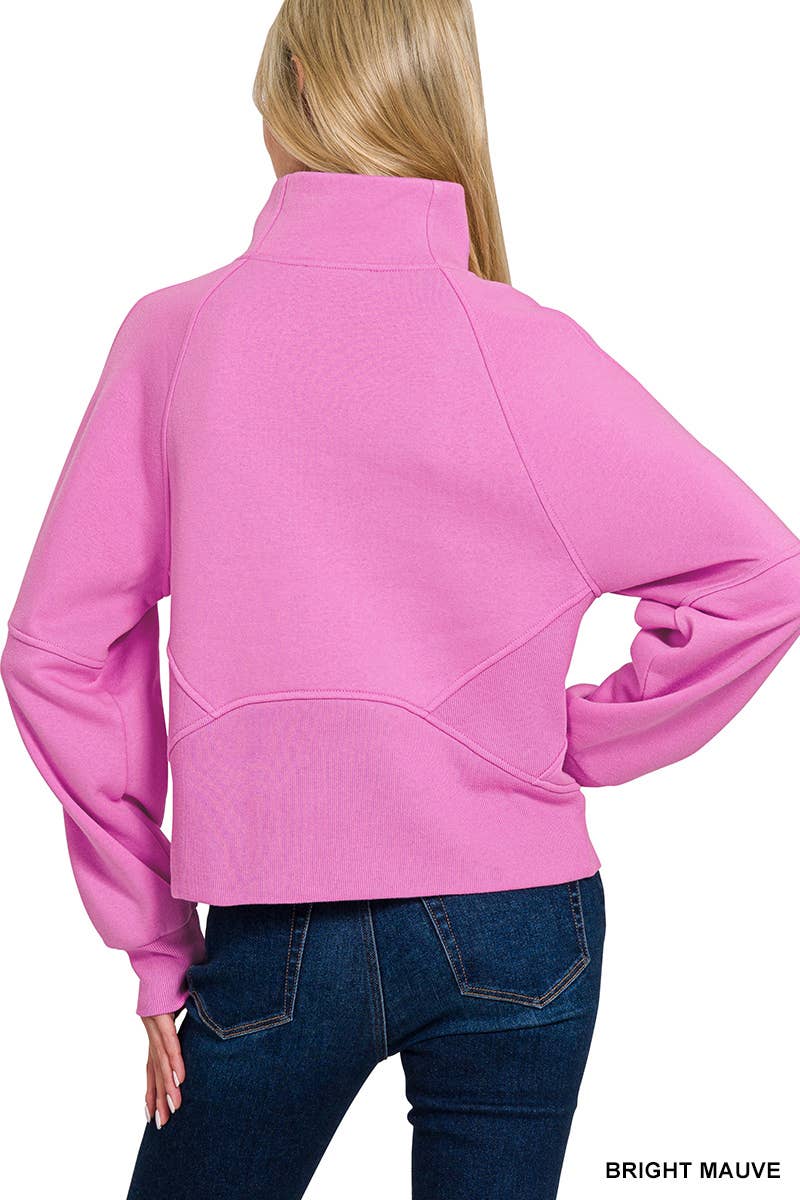 42POPS - Wholesale Sweatshirt - Women's - `.Half Zip Cropped Pullover4