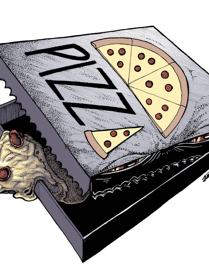 Klistermærke: Pizza Mimic - Fantasy 4 „Vinyl Vandtæt for engroshandel hos Indi Martin Art