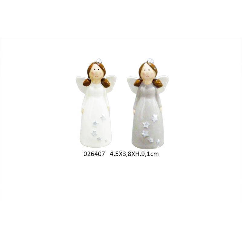 Faye - Wholesale Decorative Figurine - Religious Deco Angel 4.5 X 3.8 X H. 9.1 cm / 2 Ass0