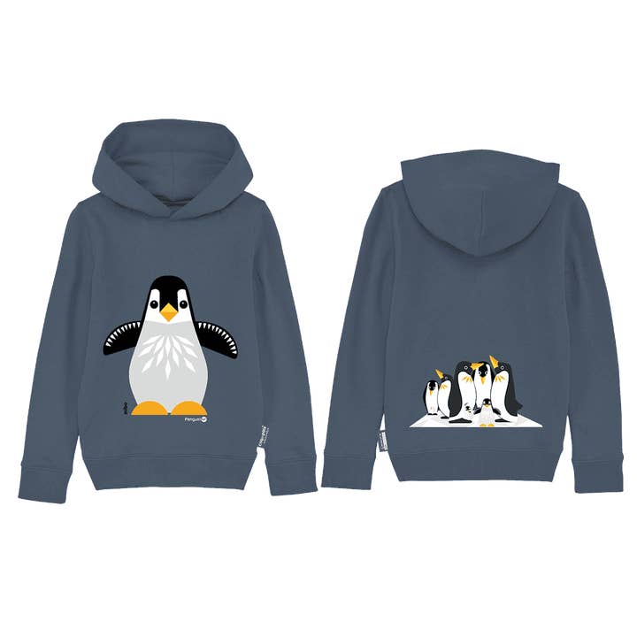 Adult hoodie, organic, navy - Penguin for wholesale by Coq En Pate