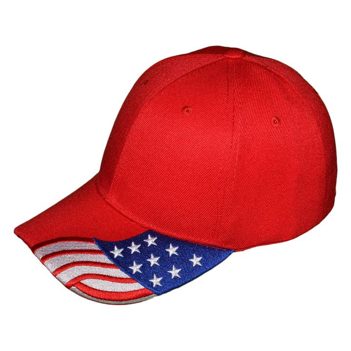 Buck Wholesale - Wholesale Baseball cap – Unisex - Patriotic Baseball Hats - USA Flag Embroidered on Bill BK1
