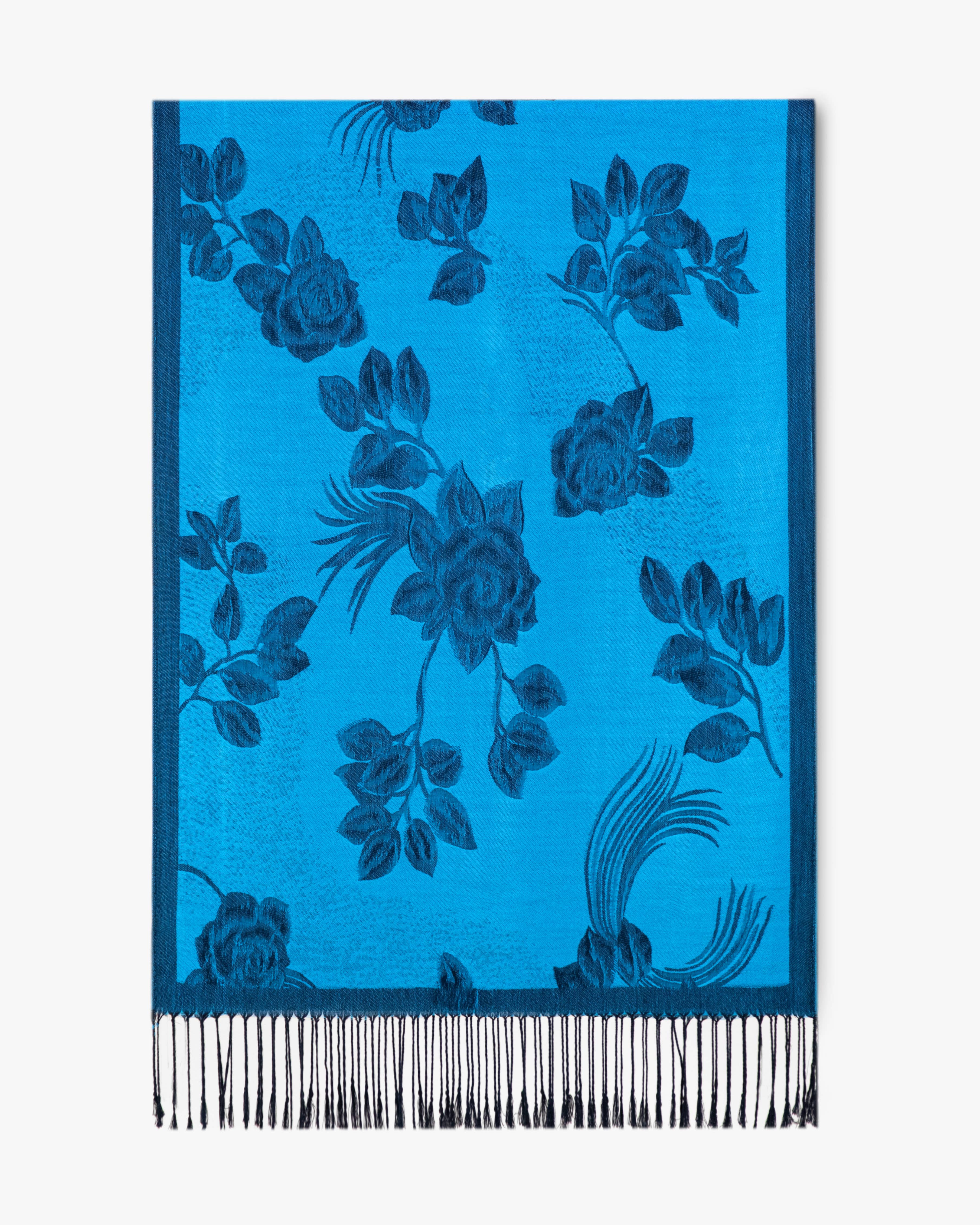 Original USA - Vente Écharpe – femme - Pashmina à bordure solide avec roses10