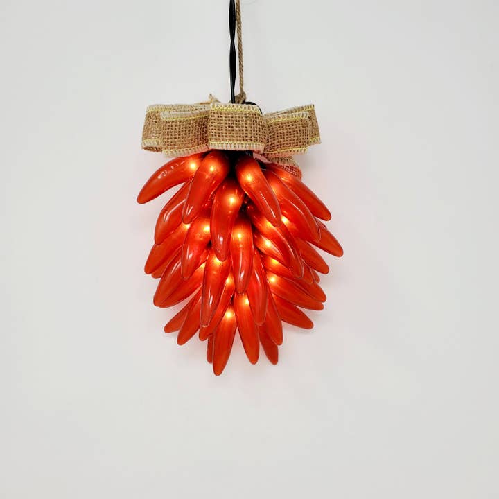 More Than Christmas, Inc - Wholesale String Lights - Chile Pepper Lighted Rista - 35 Lights - Red