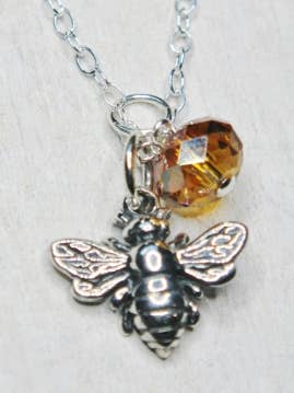 Silver Bumble Bee Necklace for wholesale by Sosie Designs