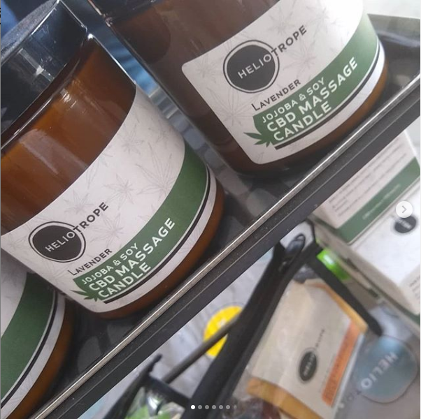 Heliotrope - Venta al por mayor Aceite de CBD - Uso tópico - Vela de masaje con CBD, jojoba y cera de soja - NUEVO TAMAÑO1