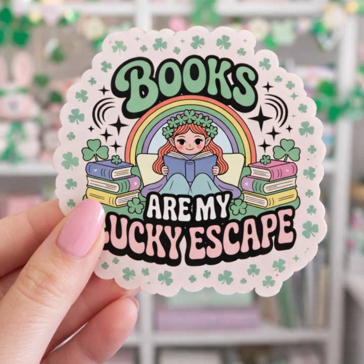 Autocollant découpé en forme de livre chanceux pour la Saint-Patrick. pour la vente par Auburn Row Design