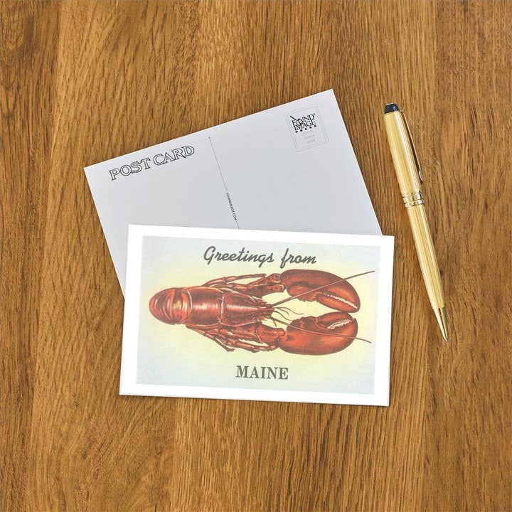 Found Image Press - Wholesale Postcard - Postcard ME-257 Greetings from Maine, Lobster1