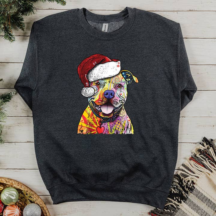 Artopia - Wholesale Graphic Sweatshirt - Women's - Christmas Pitbull Sweatshirt6