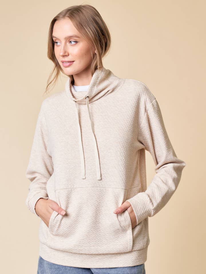 Funnel Neck Pull Over - 14924T for wholesale by Doe and Rae