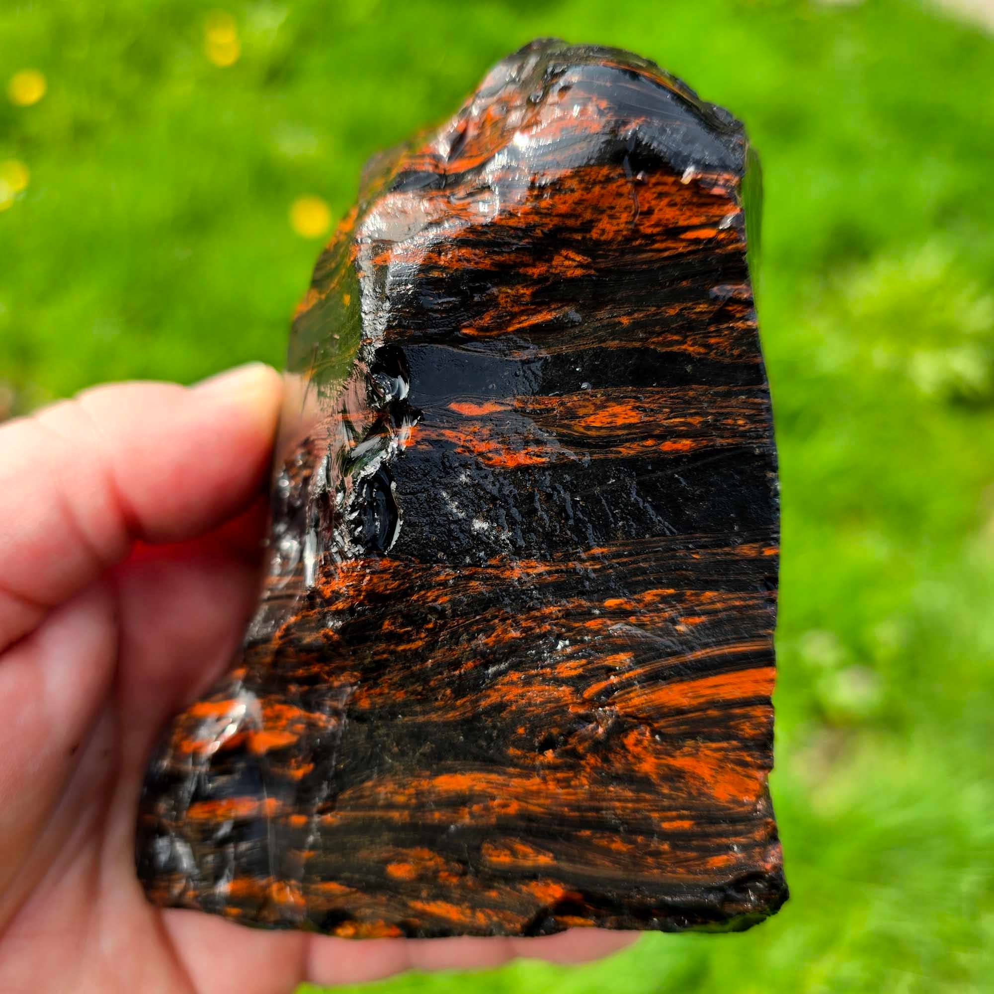 Lapidary Central - Wholesale Spiritual Stone/Crystal - RARE Fire Glass Buttes Obsidian Rough Chunk Lapidary Stone Magnetite4