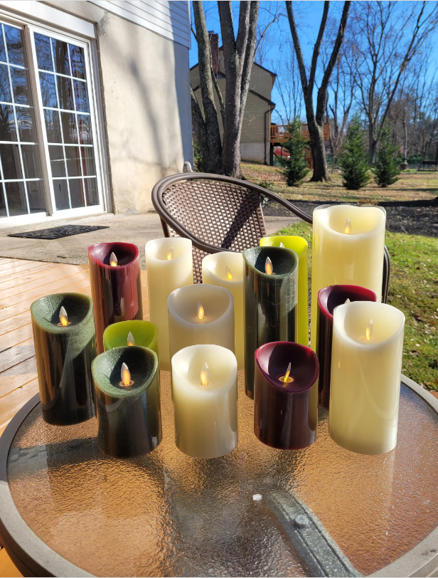 Green Pastures Wholesale – wholesale Flamlöst ljus – Green Pastures Wholesale LED-ljus i äkta vax med flamfria fladdrande ljus – pelarformade9