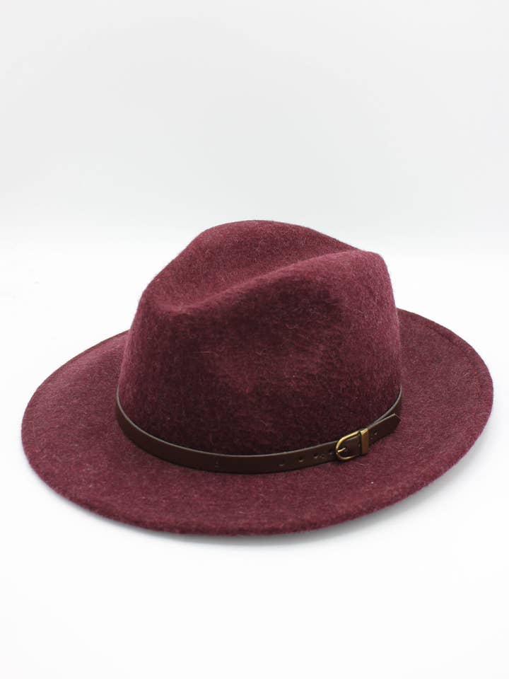 Sombrero fedora de lana jaspeado con cinturón para venta al por mayor de Hologramme Paris