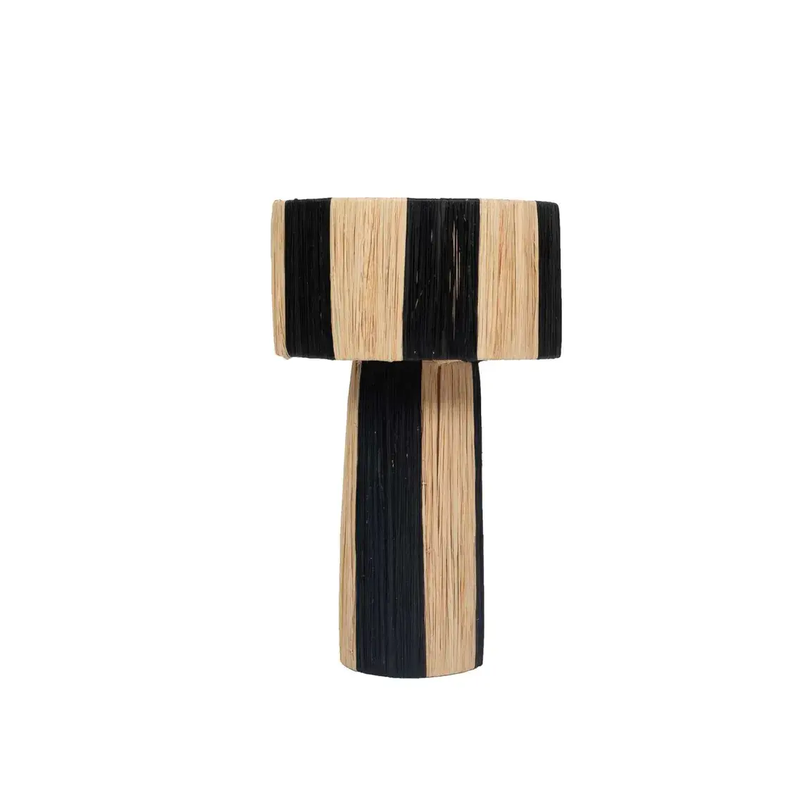 Mikwi – Engroshandel Skrivebordslampe – Bordlampe i naturlig raffia med brede striber3