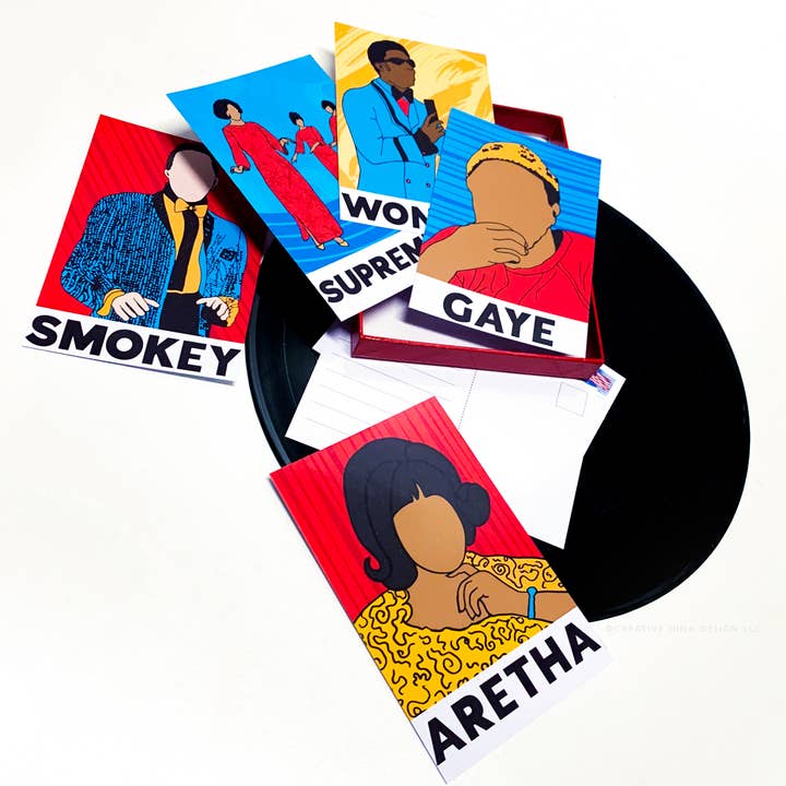 Detroit Soul Music Artist Postcard Set for wholesale by Creative Hina Design