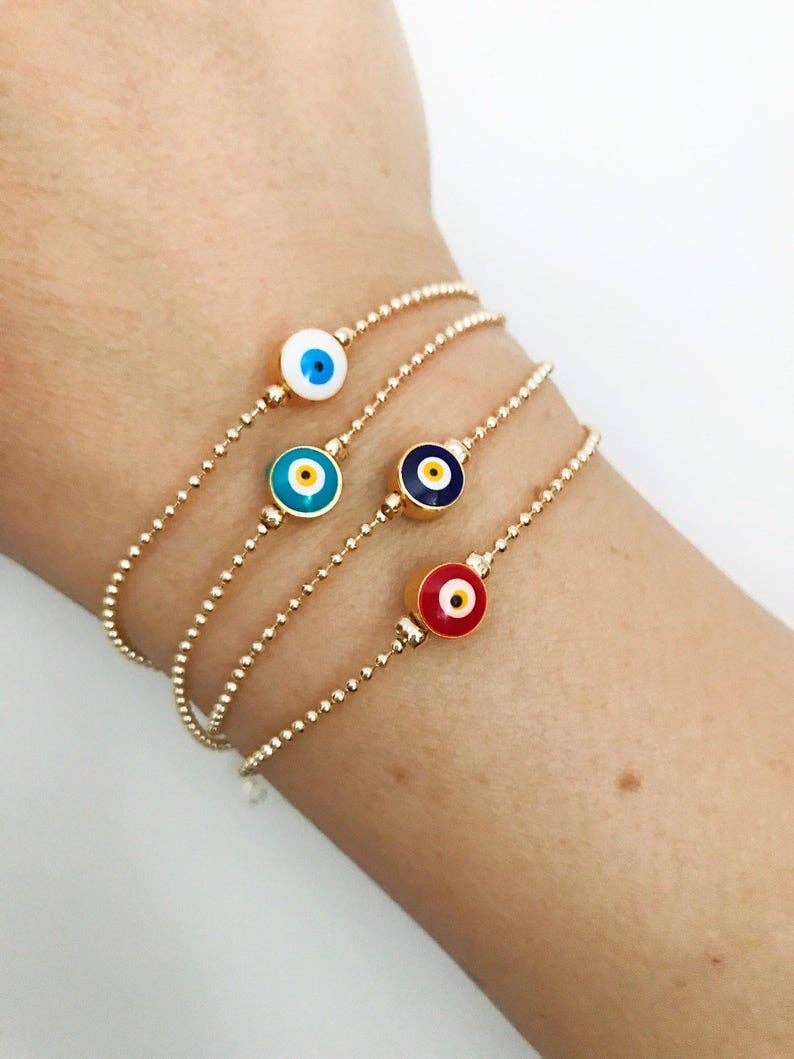 Evileyefavor - Wholesale Charm/Dangle Bracelet - Evil Eye Bead Bracelet, Minimalist Bracelet, Gold Chain Bracelet1