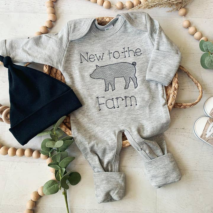Wonderfully Made - Wholesale Jumpsuit - Baby - Baby Romper | Baby Boy Outfit - New To the Farm - Animal