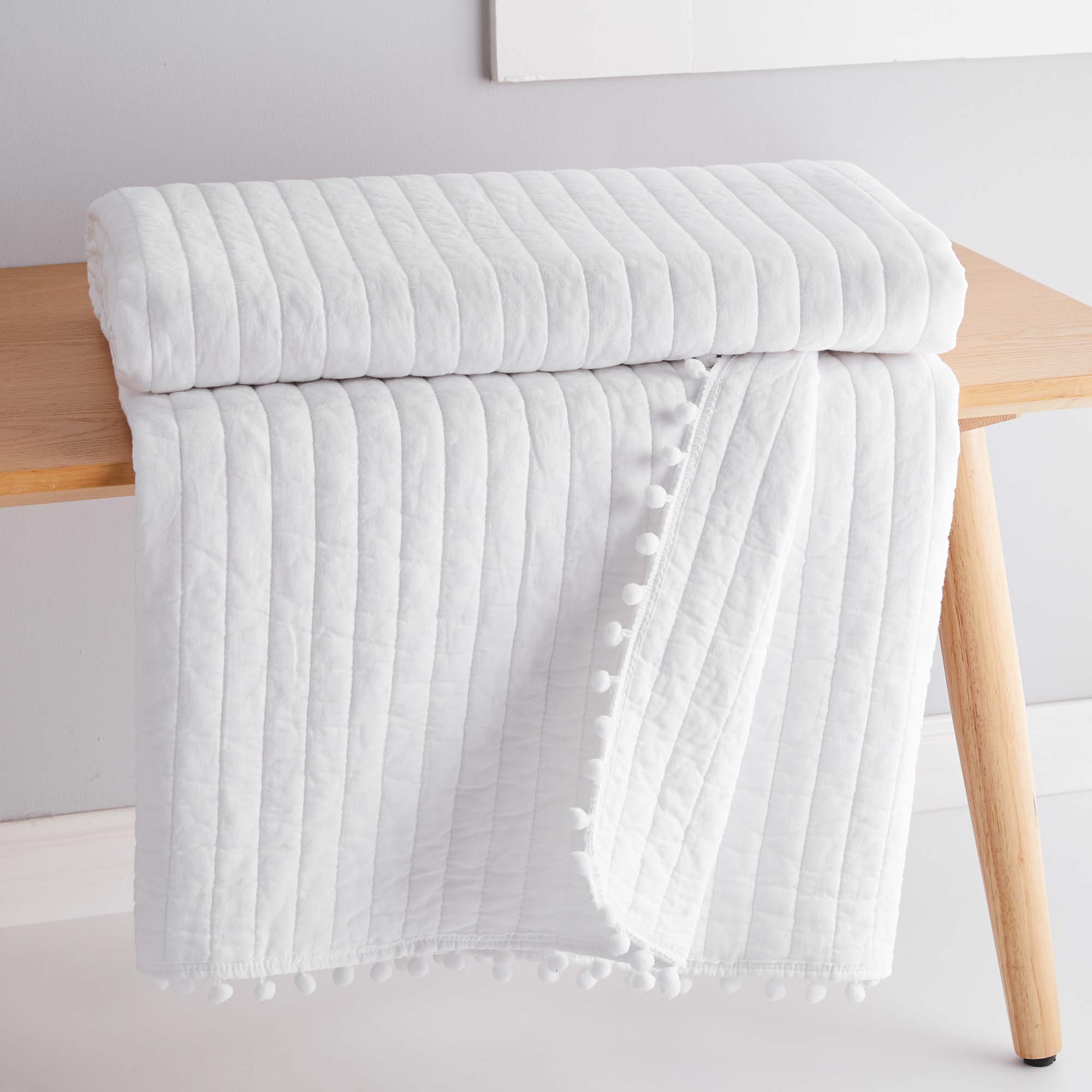 Levtex Home - Wholesale Throw Blanket - Pom Pom Quilted Throw1