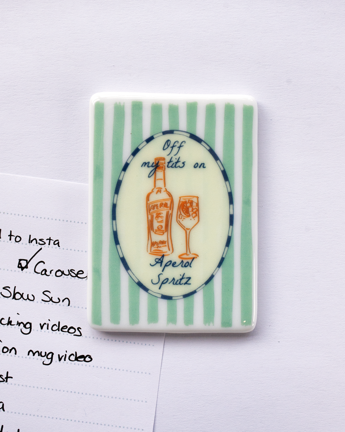 Sovende Bjorn – wholesale Magnet – Off my tits on Aperol Spritz Fridge Magnet1