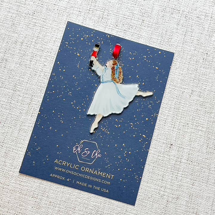 Oh So Chic Designs - Wholesale Ornament - Clara from the Nutcracker Watercolor Ornament4