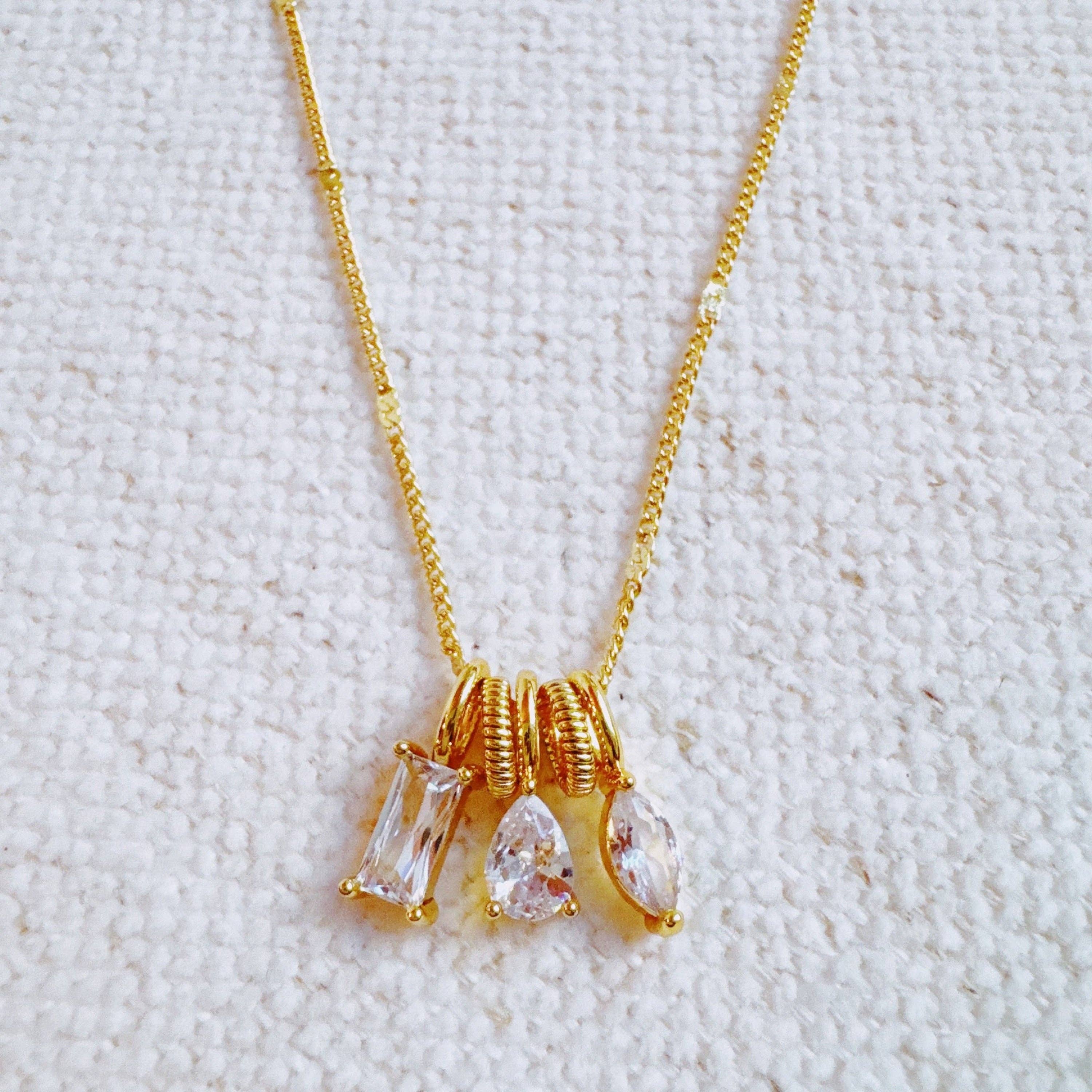 Ellison+Young – Colar pingente/pendente por atacado – Colar Pendente Trio Sparkle Stack0