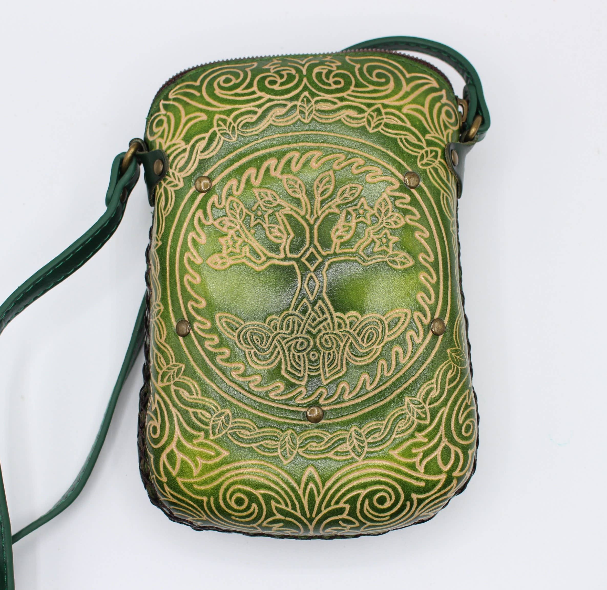 Sunflower Handmade leather inc - Wholesale Crossbody Bag - Women's - leather Tree of Life Rectangle Pouch purse handbag3