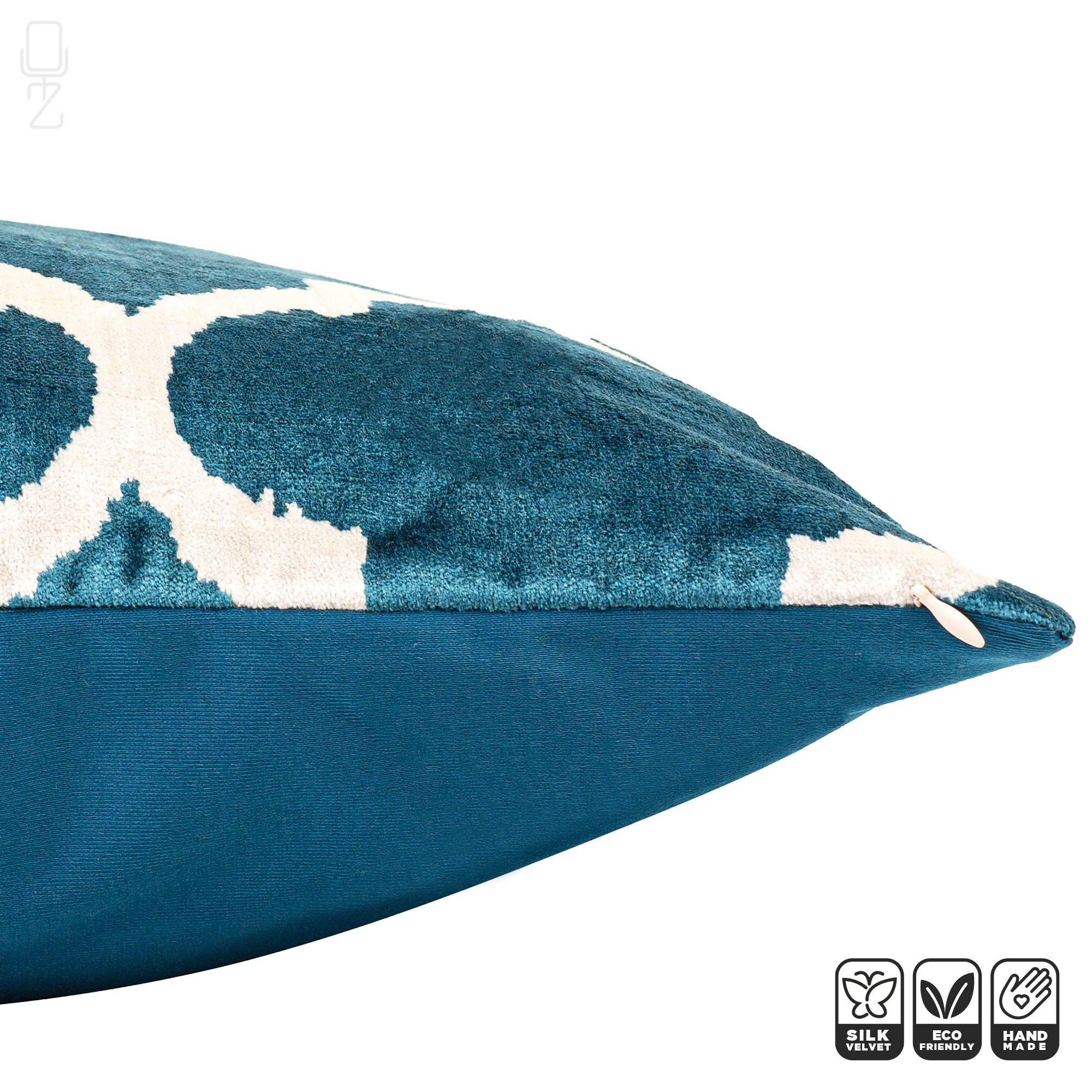 OyzShop – wholesale Prydnadskuddfodral – Traditionella turkosblå sammet dekorativa kuddfodral5