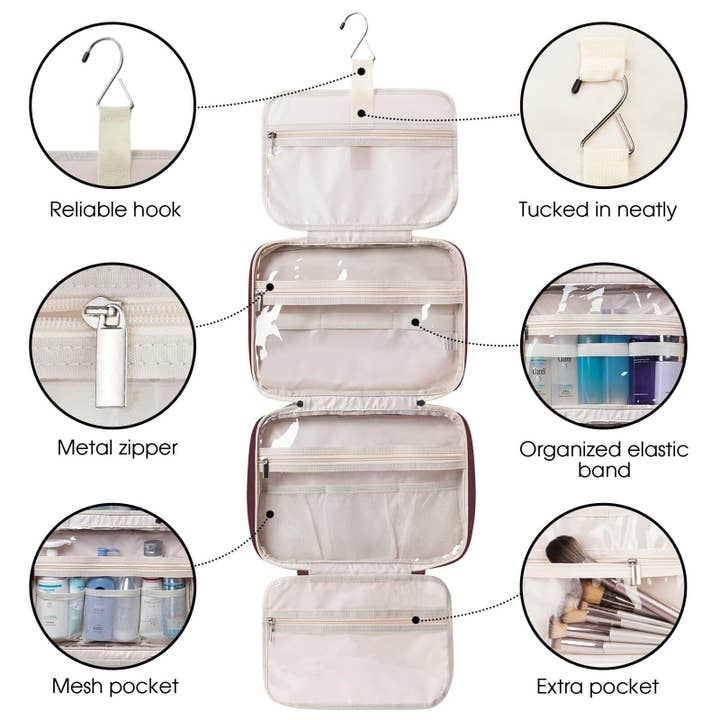 wandf - Wholesale Toiletry Bag - Women's - Large Capacity Waterproof Hanging Toiletry Bag Travel Bag34