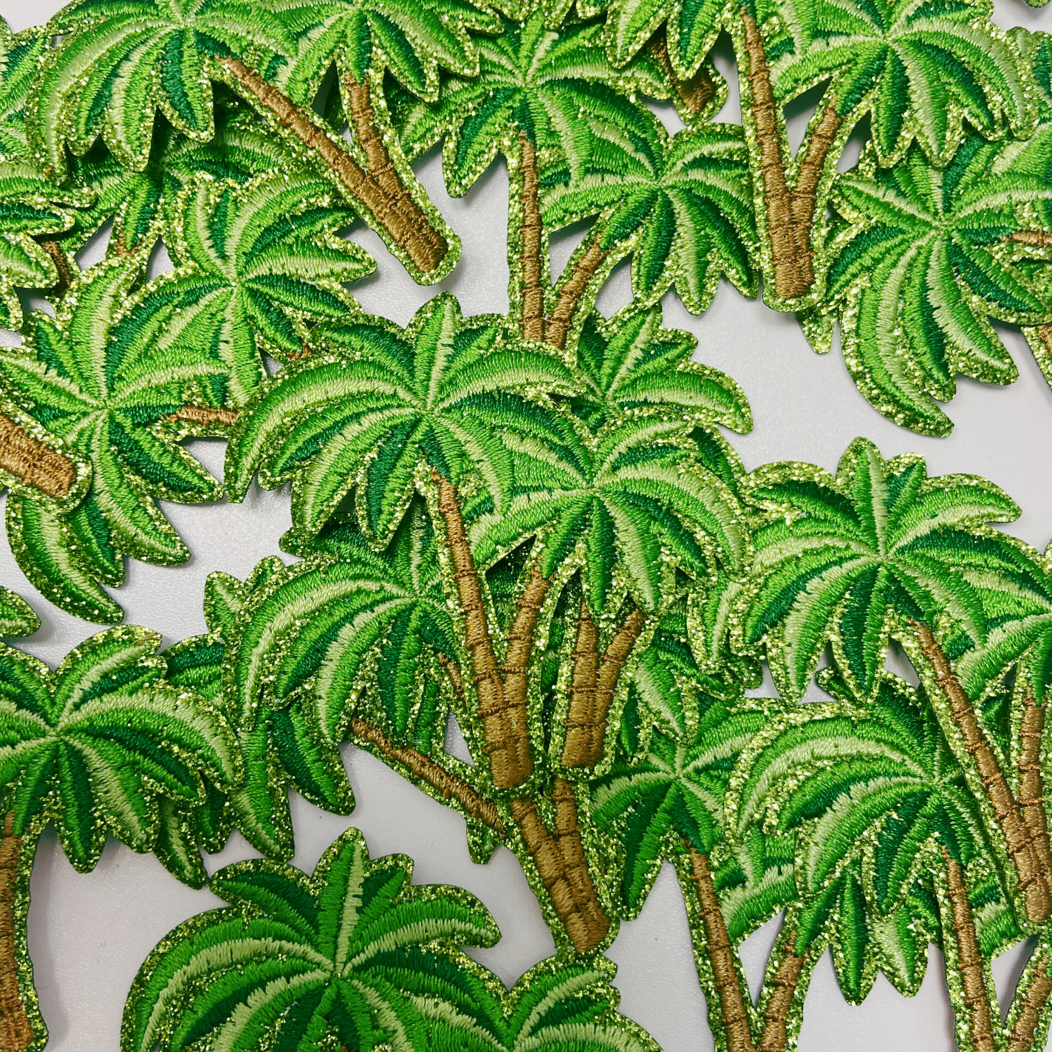 TEELUX - Wholesale Patch - 2.5" Green Palm Trees -  Embroidered Hat Patch2