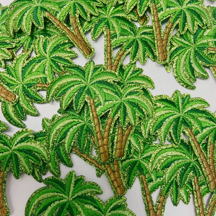 TEELUX - Wholesale Patch - 2.5" Green Palm Trees - Embroidered Hat Patch2