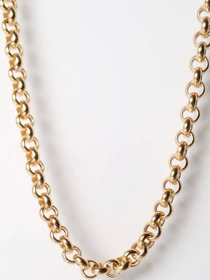 Jana- Rolo Chain Necklace Waterproof 18K gold PVD for wholesale by HoopLa