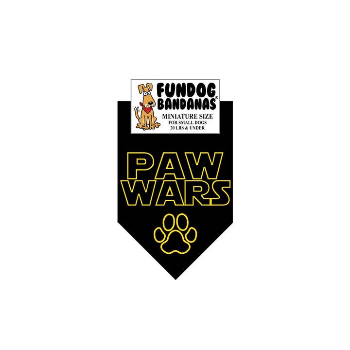 FunDog Bandanas - Wholesale Pet Bandana - Dog - 5 Pack - Paw Wars Bandana 100% Cotton Made in USA