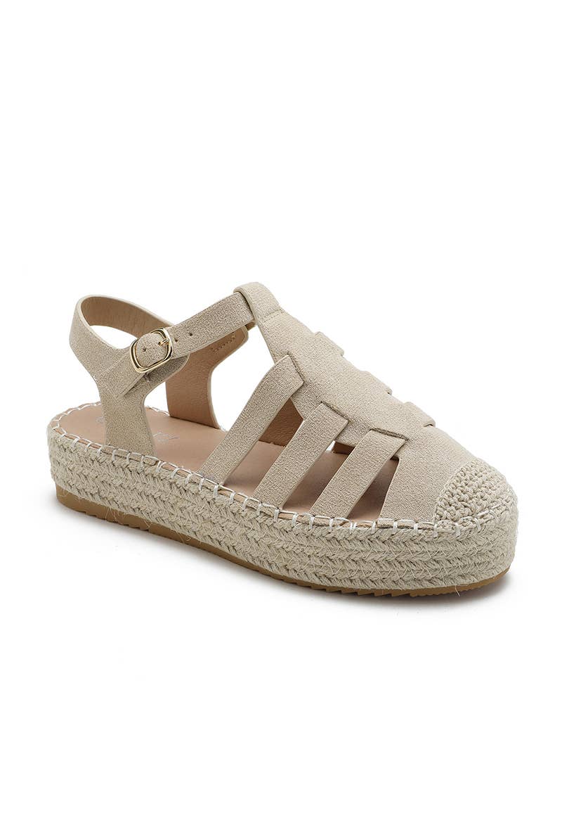 Joia Paris - Wholesale Sandals - Women's - Trendy flat gladiator espadrille H8-8690