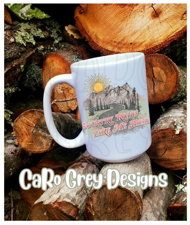 CaRo Grey Designs – wholesale Kaffekoppar – Country Roads kaffemugg 15 oz dubbelsidig WV0