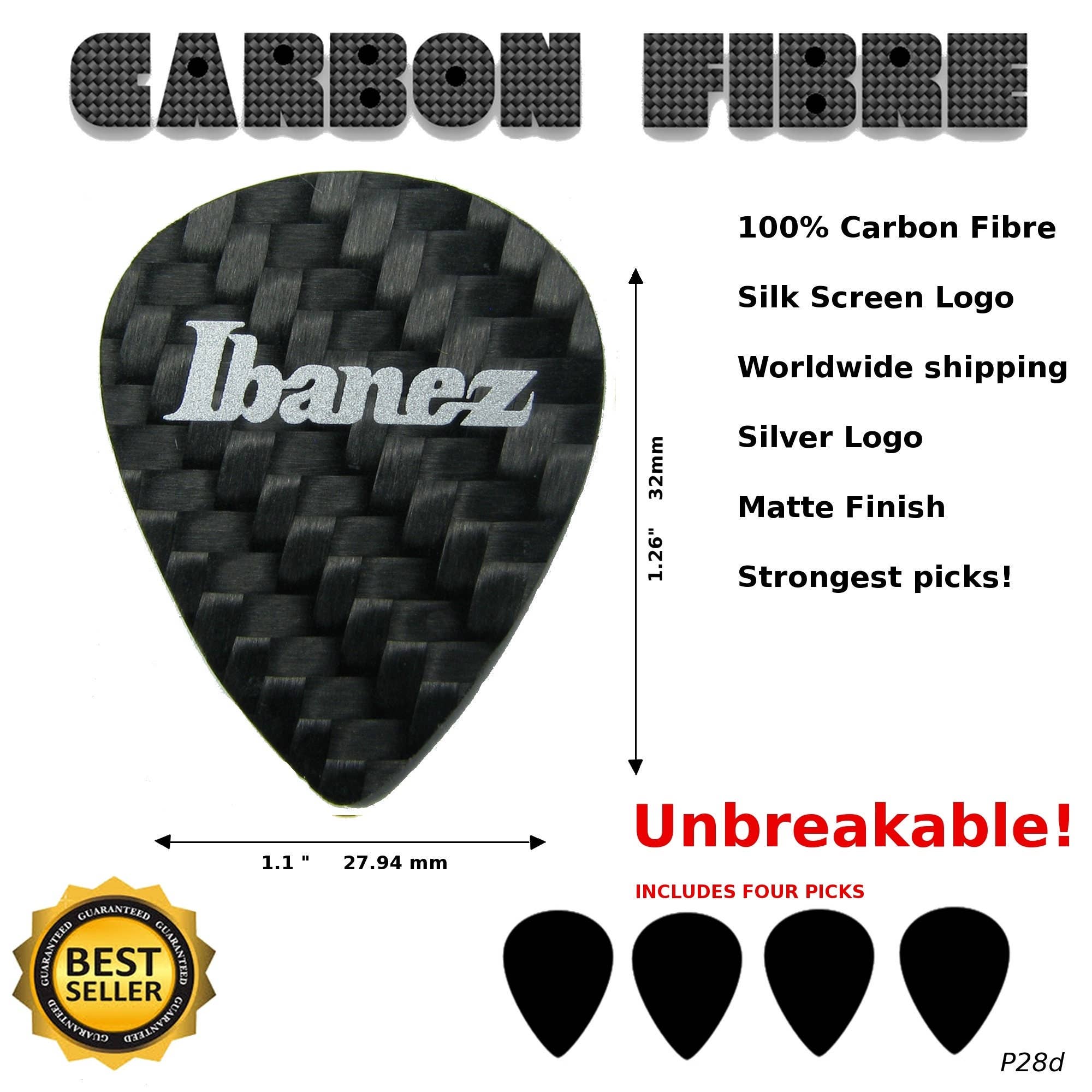 Luthier decals – wholesale Musical instrument – Ibanez Guitar Pick Carbon Fibre Thin And Unbreakable P28d0