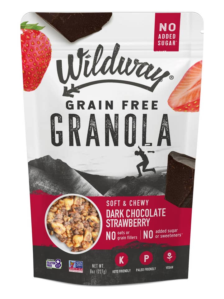 Grain-free Granola: Dark Chocolate Strawberry, 8oz for wholesale by Wildway