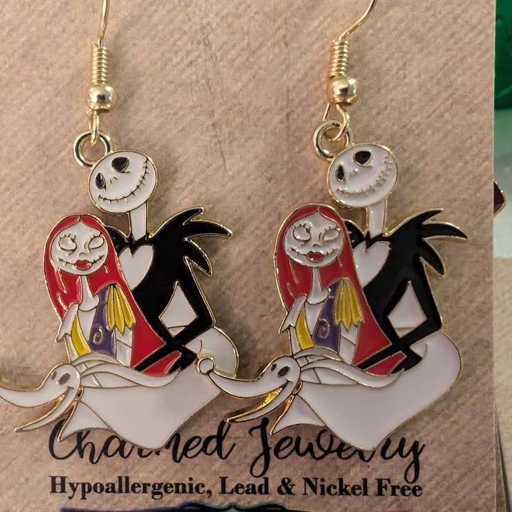 Con-Quest Crafts - Wholesale Charm/dangle bracelet - Nightmare Christmas Earrings, Necklaces & Zipper Pulls2