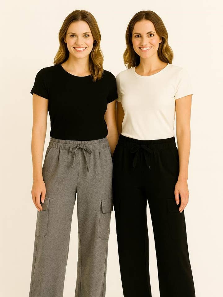 Ladies Soft Cashmere Wool Cargo Pants - Hunter and Brown  for wholesale by Empire Off Price