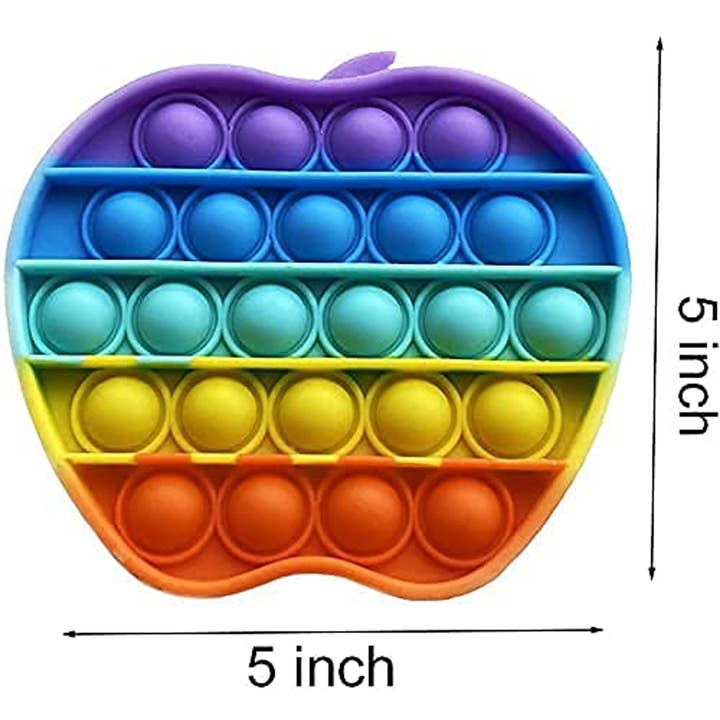 JSBlueRidge Toys - Wholesale Fidget toy – Kids - Rainbow Apple Pop It Fidget Fun Kids Toy2