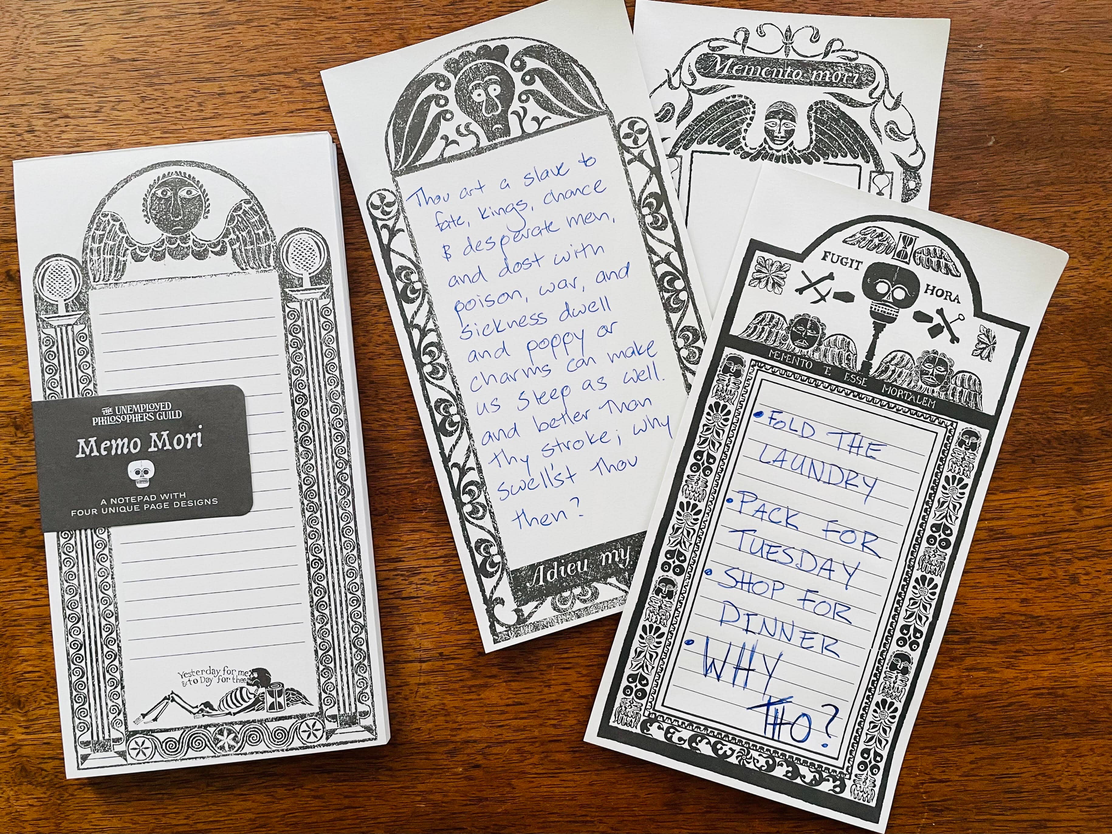 Unemployed Philosophers Guild - Venta al por mayor Libretas - Bloc de notas Memo Mori2
