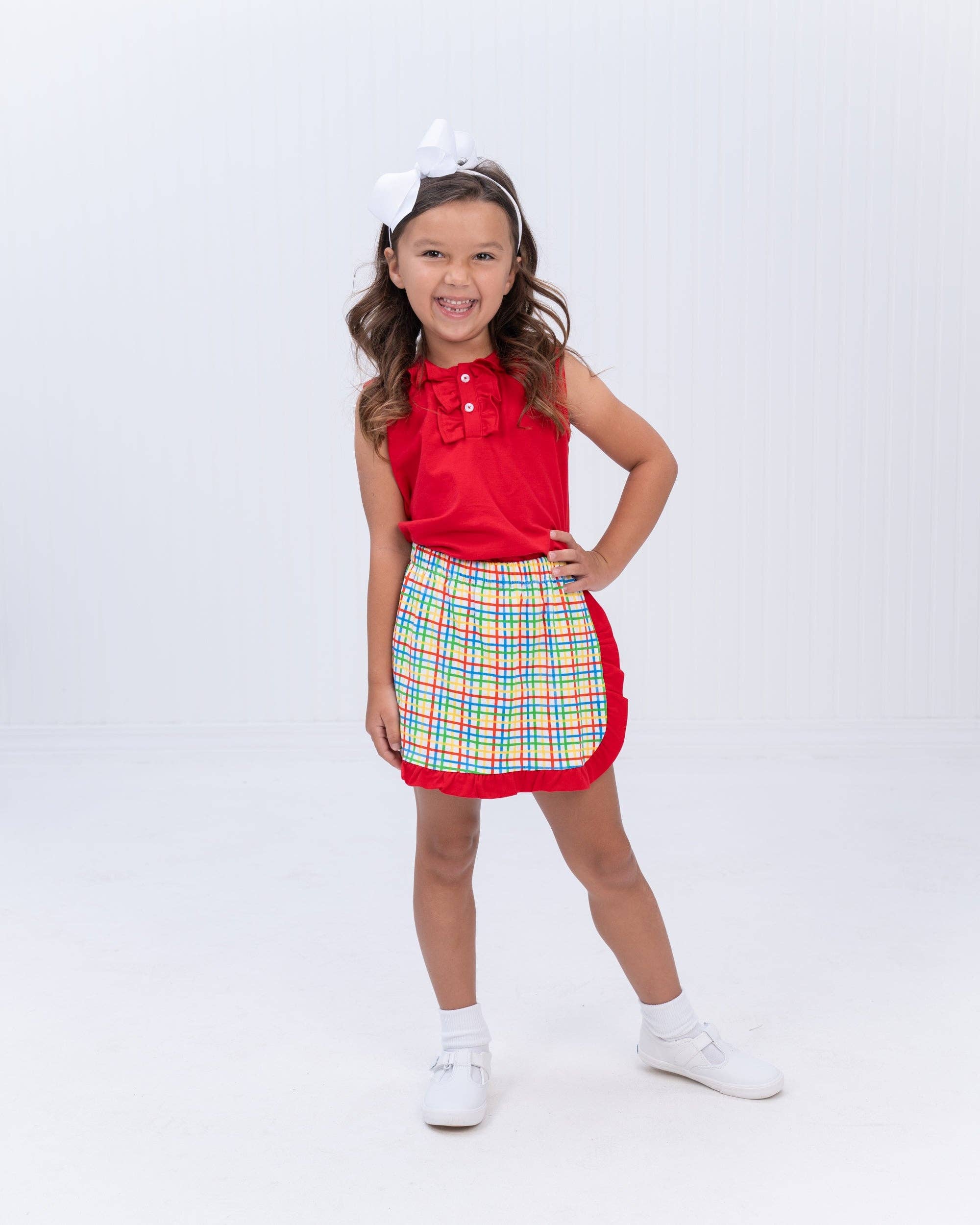 The Oaks Apparel Company - Wholesale Skort - Kids - Brinley BTS Plaid Skort2