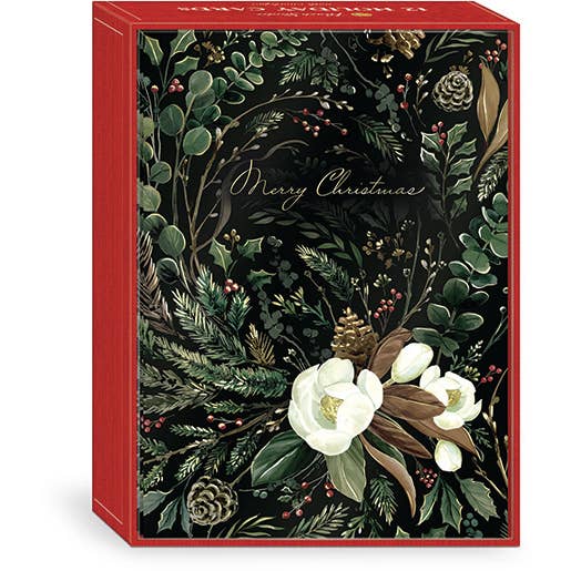 5X7 12 Ct Holiday Card Elegant Botanicals for wholesale by Punch Studio