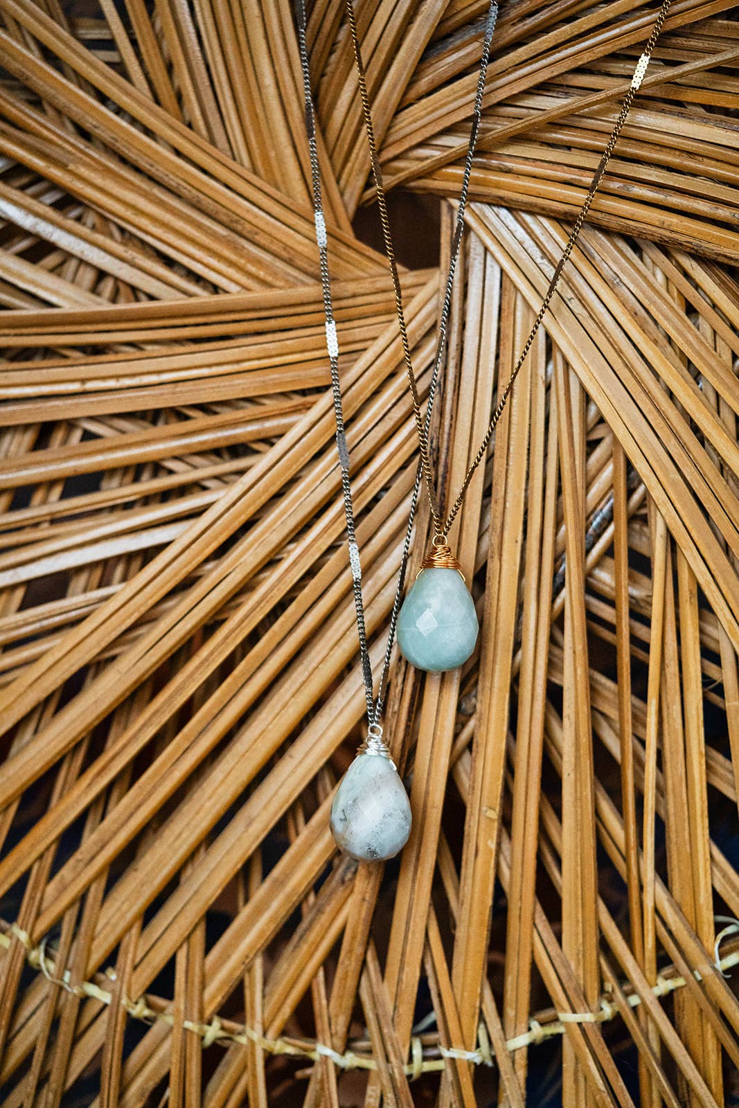 Bella Vita Jewelry – wholesale Pendant/charm necklace – Zara Natural Stone Drop Necklace | Amazonite2