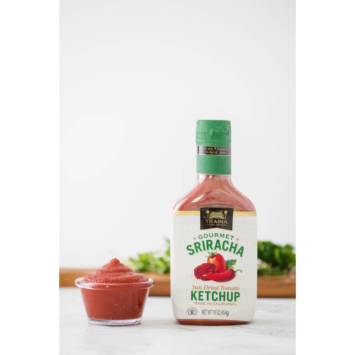 Traina Home Grown - Wholesale Ketchup - 6 pack of Gourmet Sriracha Sun Dried Tomato Ketchup2