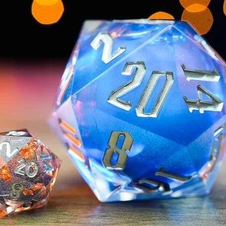 STUNNING Mammoth Liquid Core D20 (tennis ball size) 55mm for wholesale by FanRoll by Metallic Dice Games