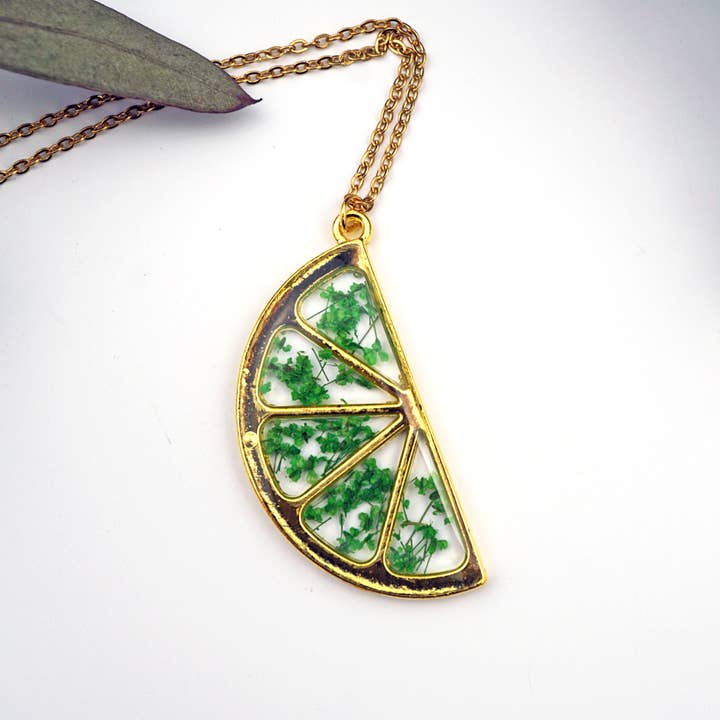 The Pretty Pickle - Wholesale Pendant/Charm Necklace - Orange/Lime Slice Necklace