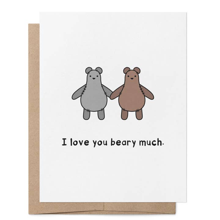 That Queer Card Co - Wholesale Love Card - I Love You Beary Much | LGBTQ+ Gay Love Relationship Card